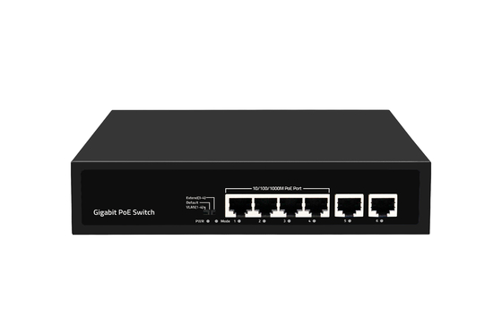 6 porte Gigabit DC52V 1.25A POE Ethernet Switch 12Gbps AC 100~240V