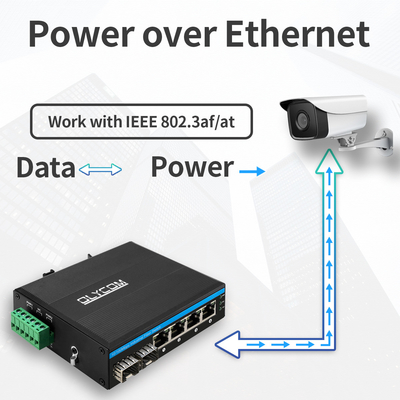 6 porte Industrial Poe Switch Non gestito 10/100M 2 Fibra 4 Porti Ethernet Switch