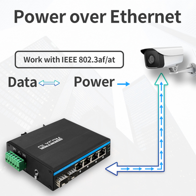 6 porte Industrial Poe Switch Non gestito 10/100M 2 Fibra 4 Porti Ethernet Switch