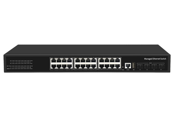 28 Porta 10/100/1000Mbps gestita Ethernet CCTV POE Switch supporto PoE Af/At con 4*10G SFP+