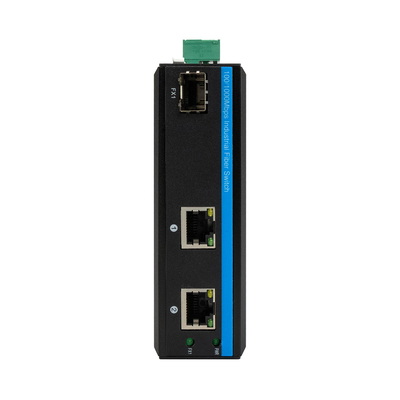 3 porte Gigabit Fiber Optic Media Converter 2KM-120KM 12v 24v Industrial Switch con SFP