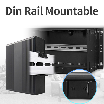 2 porte Mini Size Industrial Media Converter 1000M Din Rail Network Switch