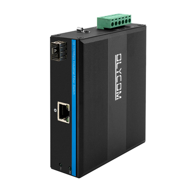 2 porte 10/100mpbs veloce convertitore di fibre multimediali industriali Ethernet con 1RJ45+1SFP
