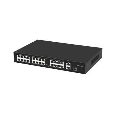 24 Port Fibra ottica Ethernet Switch 10/100M 300W Budget 802.3at Conforme