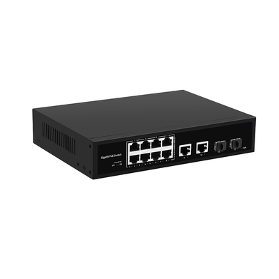 8 porte Full Gigabit CCTV PoE Fiber Switch 120W Budget Support 250m Distanza Poe