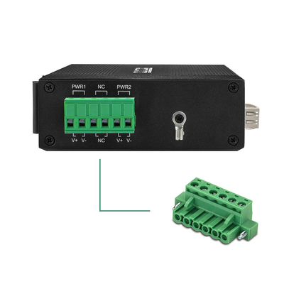 Il potere doppio ha introdotto il montaggio industriale Mini Size della ferrovia di baccano di gigabit del convertitore di media di Ethernet di 2 porti