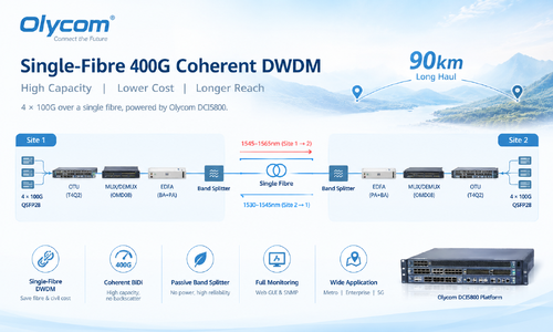 ultimo caso aziendale circa Single-Fibre 400G Coherent DWDM Transmission for Long-Haul Network Deployment