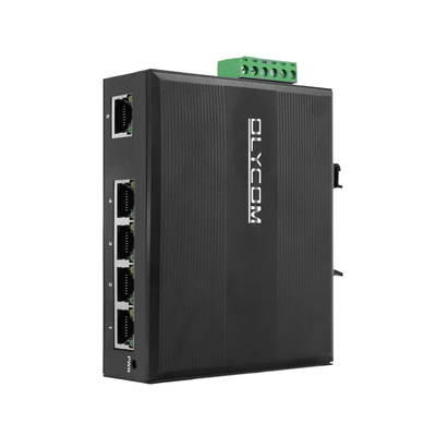 Qualità  E-Mark 5 Port Unmanaged Gigabit Din Rail 24V Ethernet Switch Industrial Temp fabbrica