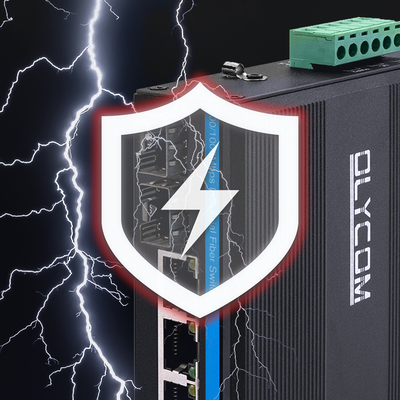 Rete industriale Gigabit con 4 porte PoE con 2 porte SFP
