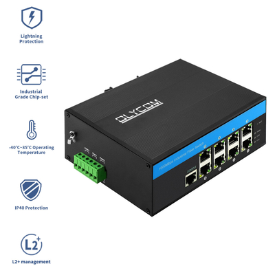 Ethernet trattabile POE di 2 strati commuta il gigabit 802.3af del porto 48v 8/a 240w
