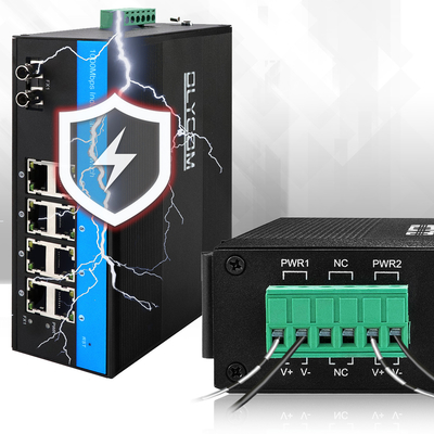 Industrial PoE Managed Switch 8 Port ST Fiber Gigabit Network Non gestito CE FCC IP40