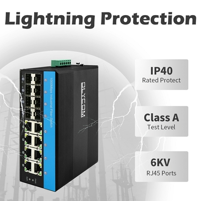 8 Port PoE Managed Switch 8 SFP 2.5G Fibre ERPS Ring L2 Gestibile per uso esterno