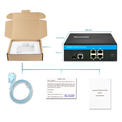 Switch Ethernet Industriale Smart Managed 5 Porte Gigabit con Porte Fibra SFP, Grado di Protezione IP40