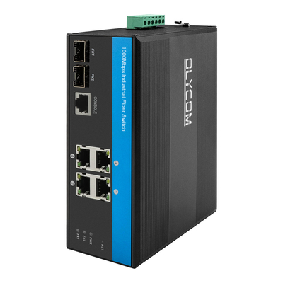 Gigabit Industrial Managed Ethernet Switch 2.5G Fibre SFP Uplink IP40 DC24V