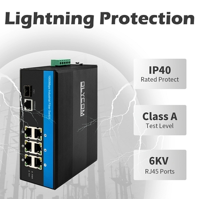 Gigabit Industrial Managed PoE Switch 7 Port con anello di fibra 2.5G gestibile