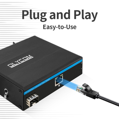 Industrial PoE Media Converter 10/100M Fast Ethernet 15.4W/30W Fibra SFP per telecamere IP