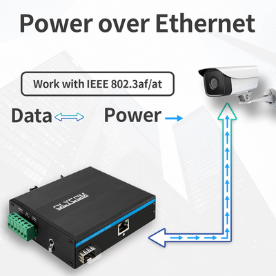 Fibra industriale del convertitore 1 di media di Ethernet della fibra di POE - 1 UTP per la macchina fotografica del IP