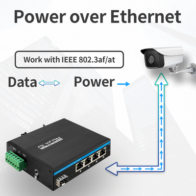 Switch PoE SFP a 5 porte Gigabit di rete PoE/PoE+ 120W Budget DC48V Fanless CE FCC