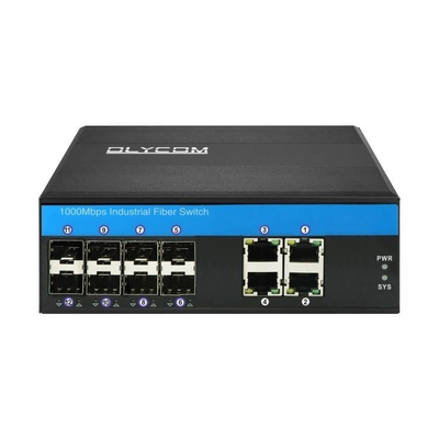 l'industriale 1G/2.5G ha gestito un commutatore a fibra ottica di 8 Sfp con 4 porte Ethernet IP40