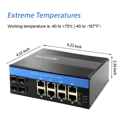 OLYCOM PoE Network Switch 8 Port 240W Budget Gigabit Ethernet industriale CE FCC