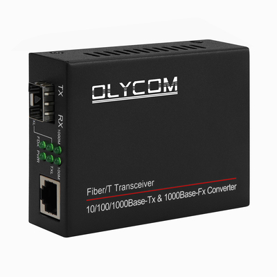 1G SFP Media Converter Gigabit Fiber Optic Ethernet Non gestito Mini Size Nero DC5V