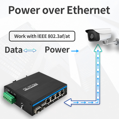 6 OEM industriale del bilancio della ferrovia 120W di baccano del commutatore della fibra di Ethernet PoE+ POE di gigabit completo del porto
