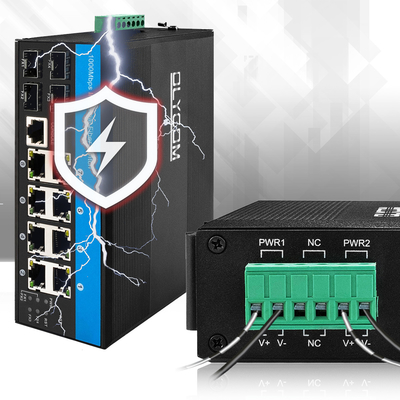 Industrial Managed PoE Switch 8 Port L2 Basato su 240W Budget Support 1G 2.5G Fiber Ring