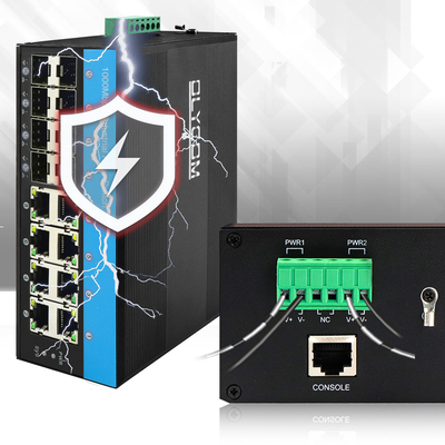 Switch PoE Gigabit Managed a 16 porte Standard IEEE 802.3at 8 slot ottici SFP Alimentazione 240W