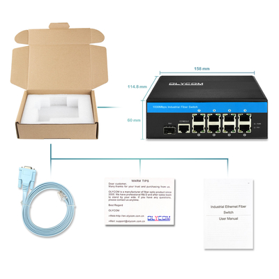 8 porte Lite L3 gestito switch a fibra ottica industriale POE/POE+ Gigabit basato su 240W