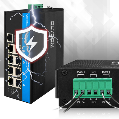 Switch PoE gestito a 8 porte Gigabit Ethernet 240 W POE attivo con custodia robusta Chip Vitesse