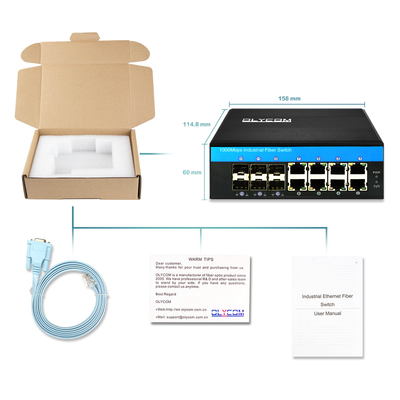Interruttore Ethernet Gigabit gestito per uso industriale 1G/2.5G SFP ottico