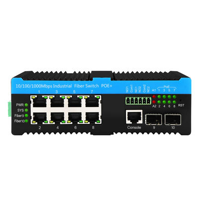 Gigabit 802.3bt PoE gestito 8 Port Switch 2.5G Fiber Web L2 gestito senza ventilatore 720W