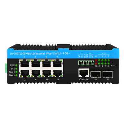Gigabit 802.3bt PoE gestito 8 Port Switch 2.5G Fiber Web L2 gestito senza ventilatore 720W