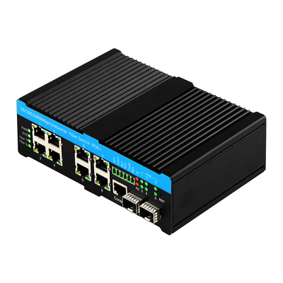 Gigabit L2 gestito 90W PoE Switch 10 Port con 2 porte combinate robusto 48V PoE attivo