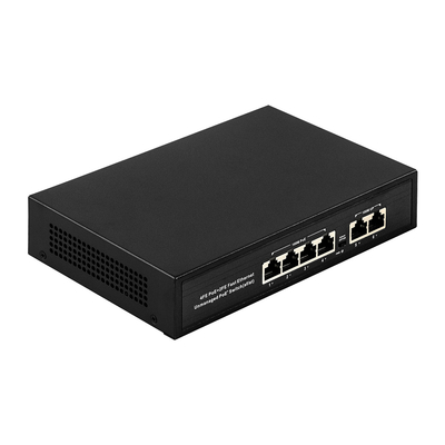 60W Unmanaged Network Switch 6 Port 10/100M LAN Port AC Input 250-Meter PoE