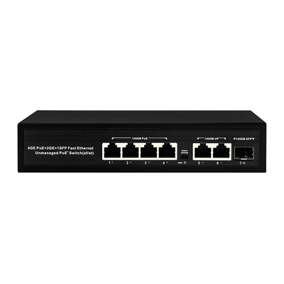 Switch di rete Gigabit 4 Port POE non gestito con 2 SFP/RJ45 100/1000M Uplink