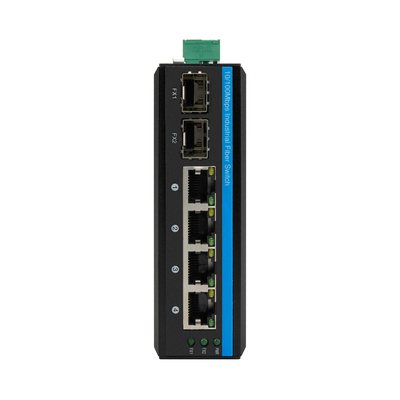 Due SFP Din Mount Poe Switch 1000 Mbps 4 Port, IP Camera Poe Switch per il sistema di CCTV