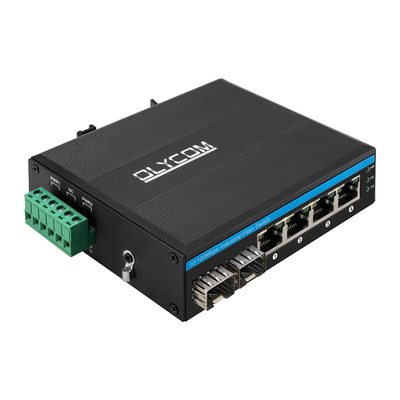 Due SFP Din Mount Poe Switch 1000 Mbps 4 Port, IP Camera Poe Switch per il sistema di CCTV