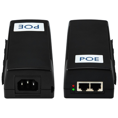 60W Gigabit PoE Injector 48V Output Mid-Span Desktop commerciale 15.4W/30W Compatibile