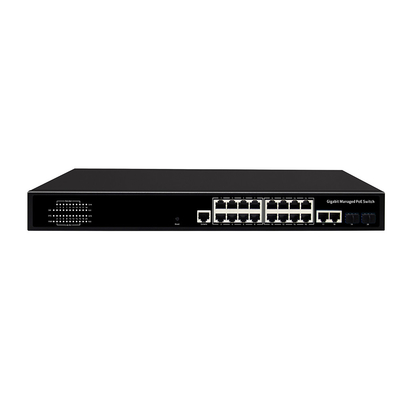 16 porte Gigabit Managed PoE Switch Commerciale 1U Rack 300W Con 2 SFP/RJ45 Uplink