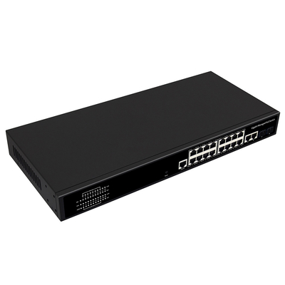 16 porte Gigabit Managed PoE Switch Commerciale 1U Rack 300W Con 2 SFP/RJ45 Uplink