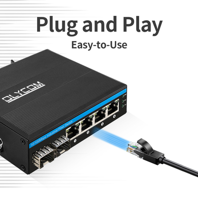 6 porte Industrial Poe Switch Non gestito 10/100M 2 Fibra 4 Porti Ethernet Switch