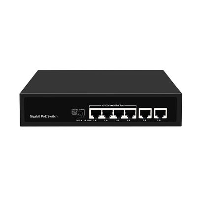 Switch PoE Gigabit a 6 porte, estensione 250 metri, VLAN, budget di potenza 60W, ingresso 220V