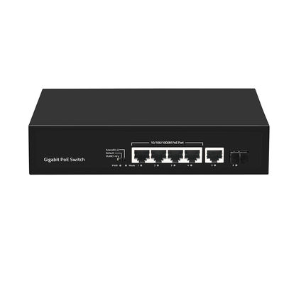 4 porte Gigabit Fiber Switch PoE Af/At 60W con 1 SFP/Copper Uplink Commercial Grade CE