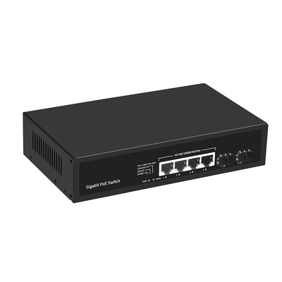 4 porte Gigabit PoE Switch 60W Fibra SFP non gestita con estensione VLAN di 250 metri