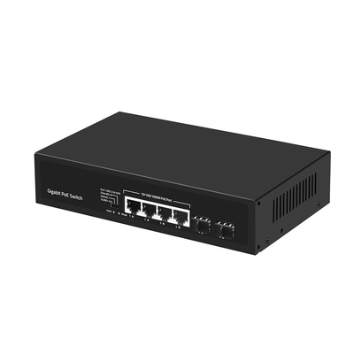 4 porte Gigabit PoE Switch 60W Fibra SFP non gestita con estensione VLAN di 250 metri