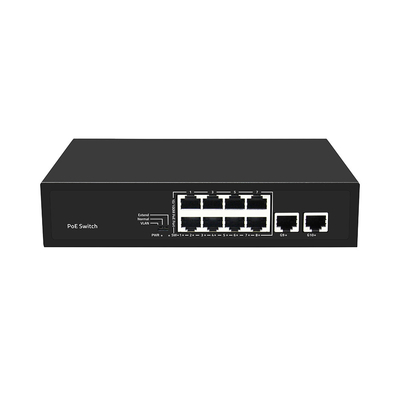 8 porte CCTV POE Switch Fast Ethernet con 2 Gigabit Copper Uplink PoE Af/At 120W Budget