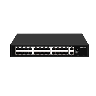 24 porte CCTV Poe Switch Non gestito 100M Fast Ethernet Rack Tipo 300W Budget AC Input