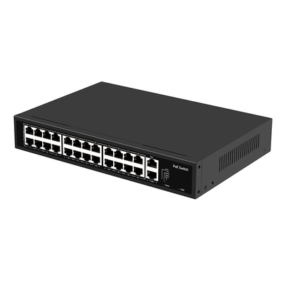 24 porte CCTV Poe Switch Non gestito 100M Fast Ethernet Rack Tipo 300W Budget AC Input