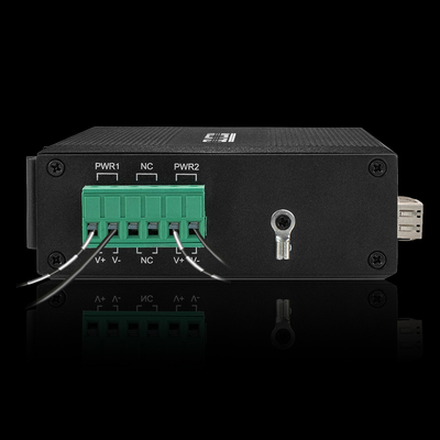 2 Port Industrial Network Switch Dual Power 100/1000M Fibre Switch Din Rail montato
